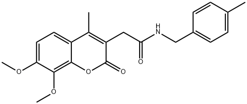 2-(7,8-dimethoxy-4-methyl-2-oxochromen-3-yl)-N-[(4-methylphenyl)methyl]acetamide Struktur