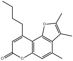 9-butyl-2,3,4-trimethylfuro[2,3-f]chromen-7-one Struktur