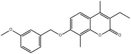 3-ethyl-7-[(3-methoxyphenyl)methoxy]-4,8-dimethylchromen-2-one Struktur