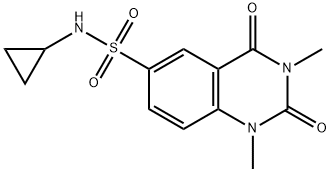 N-cyclopropyl-1,3-dimethyl-2,4-dioxoquinazoline-6-sulfonamide Struktur