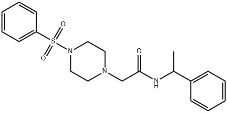 2-[4-(benzenesulfonyl)piperazin-1-yl]-N-(1-phenylethyl)acetamide Struktur