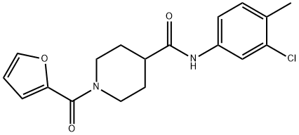 N-(3-chloro-4-methylphenyl)-1-(furan-2-carbonyl)piperidine-4-carboxamide Struktur