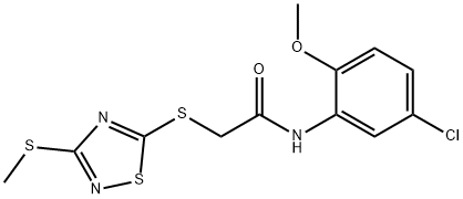 N-(5-chloro-2-methoxyphenyl)-2-[(3-methylsulfanyl-1,2,4-thiadiazol-5-yl)sulfanyl]acetamide Struktur