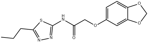 2-(1,3-benzodioxol-5-yloxy)-N-(5-propyl-1,3,4-thiadiazol-2-yl)acetamide Struktur