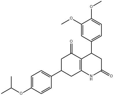 4-(3,4-dimethoxyphenyl)-7-(4-propan-2-yloxyphenyl)-1,3,4,6,7,8-hexahydroquinoline-2,5-dione Structure