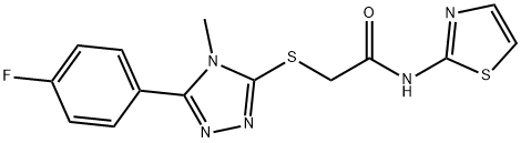 2-[[5-(4-fluorophenyl)-4-methyl-1,2,4-triazol-3-yl]sulfanyl]-N-(1,3-thiazol-2-yl)acetamide Struktur