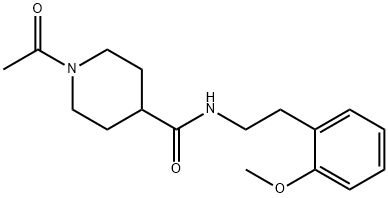 1-acetyl-N-[2-(2-methoxyphenyl)ethyl]piperidine-4-carboxamide Struktur