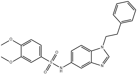 3,4-dimethoxy-N-[1-(2-phenylethyl)benzimidazol-5-yl]benzenesulfonamide Struktur