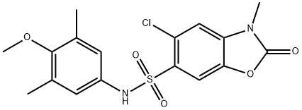 5-chloro-N-(4-methoxy-3,5-dimethylphenyl)-3-methyl-2-oxo-1,3-benzoxazole-6-sulfonamide Struktur