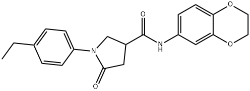 N-(2,3-dihydro-1,4-benzodioxin-6-yl)-1-(4-ethylphenyl)-5-oxopyrrolidine-3-carboxamide Struktur