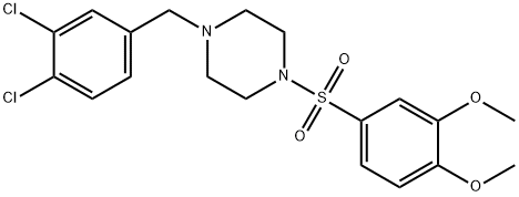 1-[(3,4-dichlorophenyl)methyl]-4-(3,4-dimethoxyphenyl)sulfonylpiperazine Struktur