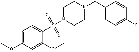 1-(2,4-dimethoxyphenyl)sulfonyl-4-[(4-fluorophenyl)methyl]piperazine Struktur