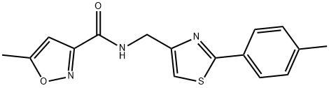 5-methyl-N-[[2-(4-methylphenyl)-1,3-thiazol-4-yl]methyl]-1,2-oxazole-3-carboxamide Struktur