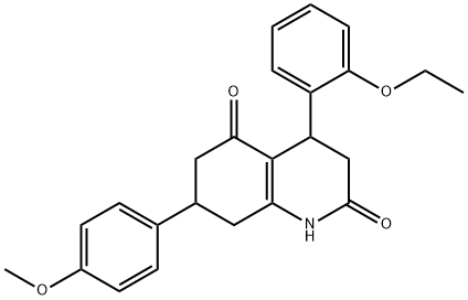 4-(2-ethoxyphenyl)-7-(4-methoxyphenyl)-1,3,4,6,7,8-hexahydroquinoline-2,5-dione Structure