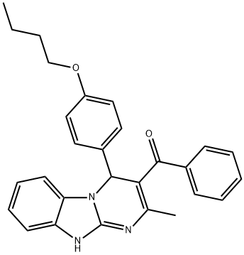 [4-(4-butoxyphenyl)-2-methyl-1,4-dihydropyrimido[1,2-a]benzimidazol-3-yl]-phenylmethanone Struktur