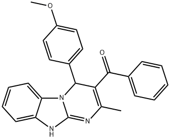 [4-(4-methoxyphenyl)-2-methyl-1,4-dihydropyrimido[1,2-a]benzimidazol-3-yl]-phenylmethanone Struktur