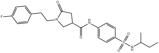 N-[4-(butan-2-ylsulfamoyl)phenyl]-1-[2-(4-fluorophenyl)ethyl]-5-oxopyrrolidine-3-carboxamide Struktur