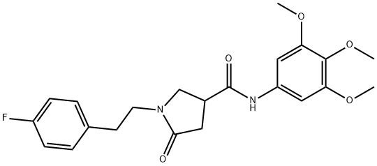 1-[2-(4-fluorophenyl)ethyl]-5-oxo-N-(3,4,5-trimethoxyphenyl)pyrrolidine-3-carboxamide Struktur