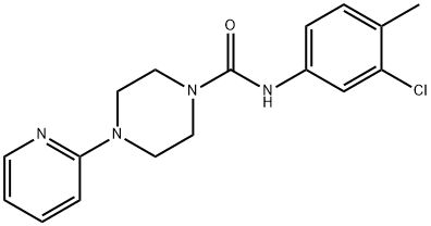 N-(3-chloro-4-methylphenyl)-4-pyridin-2-ylpiperazine-1-carboxamide Struktur