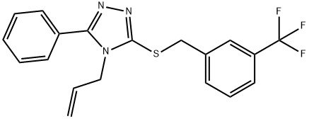 3-phenyl-4-prop-2-enyl-5-[[3-(trifluoromethyl)phenyl]methylsulfanyl]-1,2,4-triazole Struktur