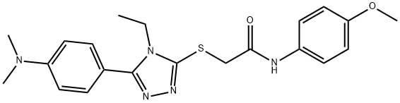 2-[[5-[4-(dimethylamino)phenyl]-4-ethyl-1,2,4-triazol-3-yl]sulfanyl]-N-(4-methoxyphenyl)acetamide Struktur