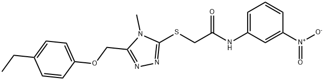 2-[[5-[(4-ethylphenoxy)methyl]-4-methyl-1,2,4-triazol-3-yl]sulfanyl]-N-(3-nitrophenyl)acetamide Struktur