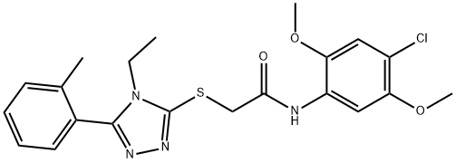 N-(4-chloro-2,5-dimethoxyphenyl)-2-[[4-ethyl-5-(2-methylphenyl)-1,2,4-triazol-3-yl]sulfanyl]acetamide Struktur