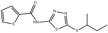 N-(5-butan-2-ylsulfanyl-1,3,4-thiadiazol-2-yl)thiophene-2-carboxamide Struktur