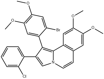 1-(2-bromo-4,5-dimethoxyphenyl)-2-(2-chlorophenyl)-8,9-dimethoxypyrrolo[2,1-a]isoquinoline Struktur