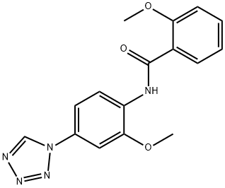 2-methoxy-N-[2-methoxy-4-(tetrazol-1-yl)phenyl]benzamide Struktur