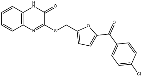 3-[[5-(4-chlorobenzoyl)furan-2-yl]methylsulfanyl]-1H-quinoxalin-2-one Struktur