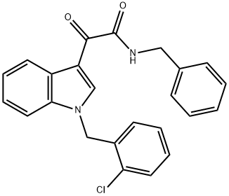 N-benzyl-2-[1-[(2-chlorophenyl)methyl]indol-3-yl]-2-oxoacetamide Struktur