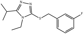 4-ethyl-3-[(3-fluorophenyl)methylsulfanyl]-5-propan-2-yl-1,2,4-triazole Struktur