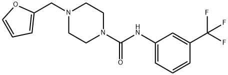 4-(furan-2-ylmethyl)-N-[3-(trifluoromethyl)phenyl]piperazine-1-carboxamide Struktur