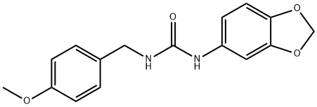 1-(1,3-benzodioxol-5-yl)-3-[(4-methoxyphenyl)methyl]urea Struktur