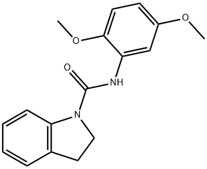 N-(2,5-dimethoxyphenyl)-2,3-dihydroindole-1-carboxamide Struktur