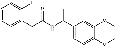 N-[1-(3,4-dimethoxyphenyl)ethyl]-2-(2-fluorophenyl)acetamide Struktur