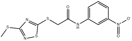 2-[(3-methylsulfanyl-1,2,4-thiadiazol-5-yl)sulfanyl]-N-(3-nitrophenyl)acetamide Struktur