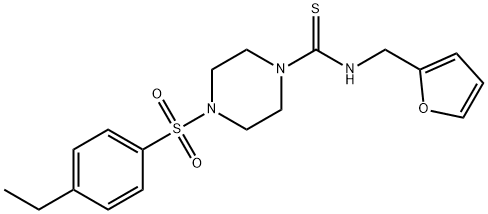 4-(4-ethylphenyl)sulfonyl-N-(furan-2-ylmethyl)piperazine-1-carbothioamide Struktur