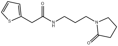 N-[3-(2-oxopyrrolidin-1-yl)propyl]-2-thiophen-2-ylacetamide Struktur