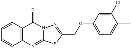 2-[(3-chloro-4-fluorophenoxy)methyl]-[1,3,4]thiadiazolo[2,3-b]quinazolin-5-one Struktur