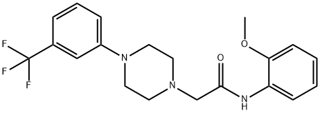 N-(2-methoxyphenyl)-2-[4-[3-(trifluoromethyl)phenyl]piperazin-1-yl]acetamide Struktur