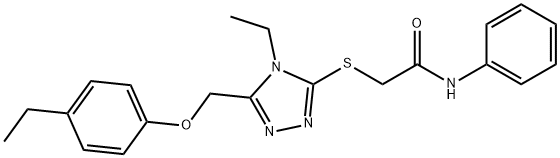 2-[[4-ethyl-5-[(4-ethylphenoxy)methyl]-1,2,4-triazol-3-yl]sulfanyl]-N-phenylacetamide Structure