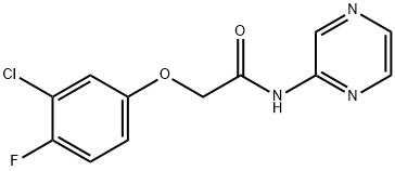 2-(3-chloro-4-fluorophenoxy)-N-pyrazin-2-ylacetamide Struktur