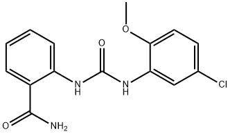 2-[(5-chloro-2-methoxyphenyl)carbamoylamino]benzamide Struktur