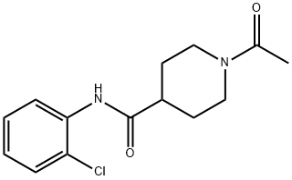 1-acetyl-N-(2-chlorophenyl)piperidine-4-carboxamide Struktur