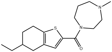 (5-ethyl-4,5,6,7-tetrahydro-1-benzothiophen-2-yl)-(4-methyl-1,4-diazepan-1-yl)methanone Struktur