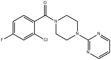 (2-chloro-4-fluorophenyl)-(4-pyrimidin-2-ylpiperazin-1-yl)methanone Struktur