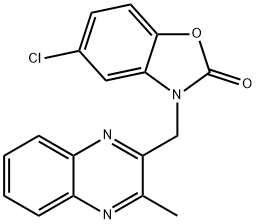 5-chloro-3-[(3-methylquinoxalin-2-yl)methyl]-1,3-benzoxazol-2-one Struktur