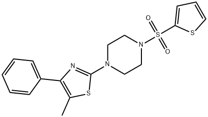 5-methyl-4-phenyl-2-(4-thiophen-2-ylsulfonylpiperazin-1-yl)-1,3-thiazole Struktur